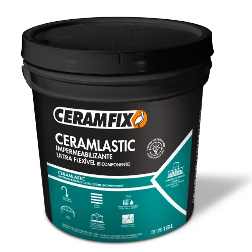 Manta Líquida Cimentícia Ceramlastic Cinza 18 kg Ceramfix